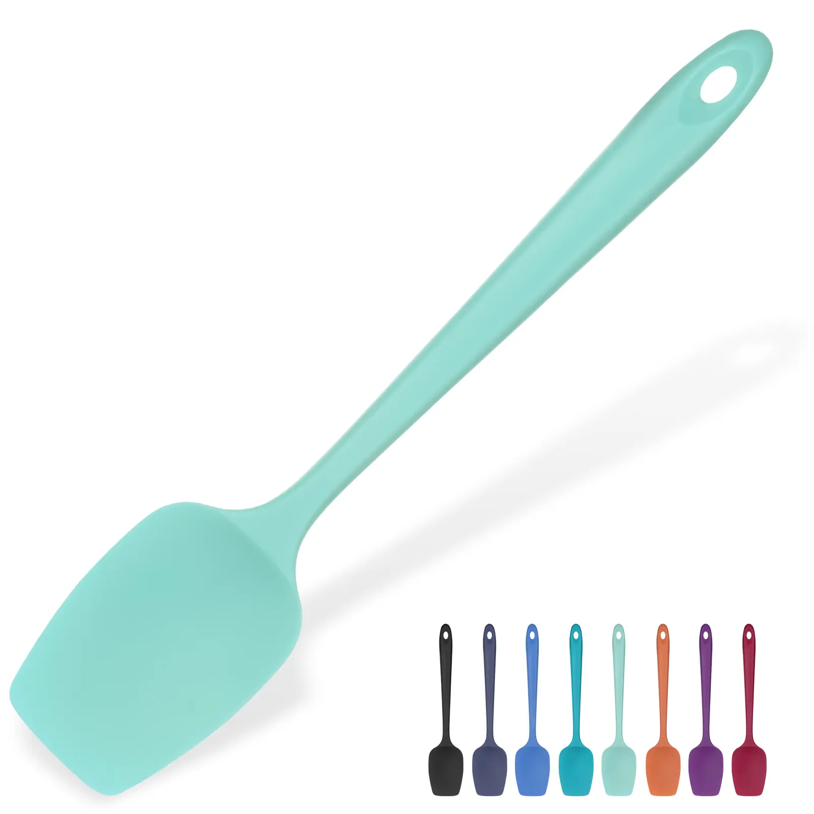 Heat Resistant Silicone Spoon Spatula: U-Taste 600ºF High Heat Flexible 11.38in Silicon Mixing Stirring Cooking Scraping Baking Bowl Scraper Seamless Spreader for Kitchen Nonstick Cookware