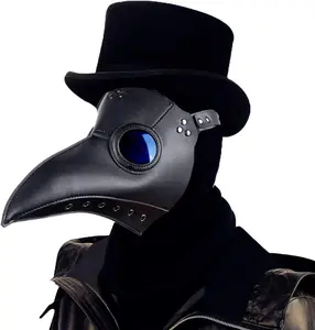 Raxwalker Halloween Plague Doctor Mask Steampunk Cosplay Costume Bird Beak Mask Long Beak Raven Masks Prop for Men and Boys