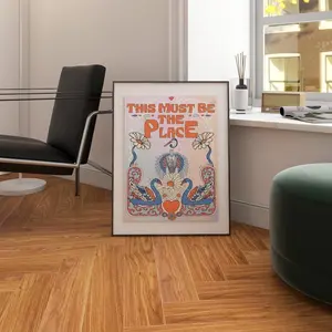 70s Floral Home Decor Print Retro Psychedelic Wall Art Vibrant Colorful Vintage Style