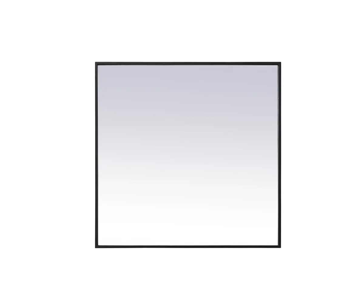 360 Stand MR43030BK 30x30 in. Square Modern Bathroom Mirror - Durable Black Iron & MDF Frame, Glass Construction, Home Decorative Wall Hanging Accent, Home Decorative Mirror