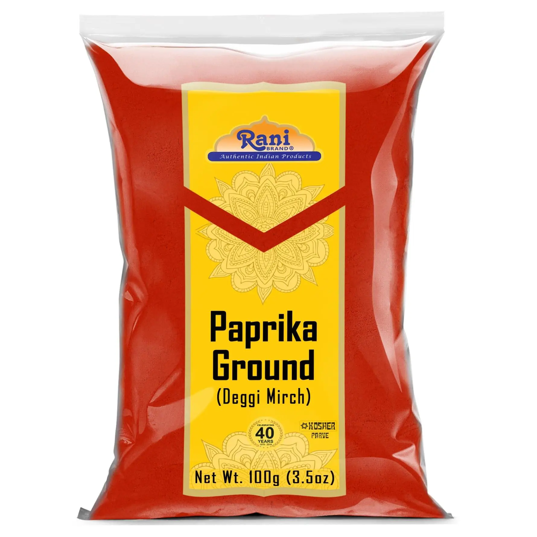 Rani Paprika (Deggi Mirch, Low Heat, Low Heat) Spice Powder, Ground 3.5oz (100g) ~ All Natural, Salt-Free | Vegan | No Colors | Gluten Friendly | NON-GMO | Kosher | Indian Origin