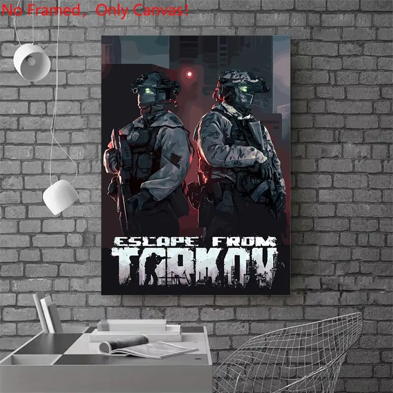 1 piece/set frameless canvas painting print poster, Game Poster art，Escape From Tarkov Game Illustration，a perfect gift for Video games loves, ideal gift for bedroom, living room, dorm hallway, kitchen, mural, wall decoration, room decor