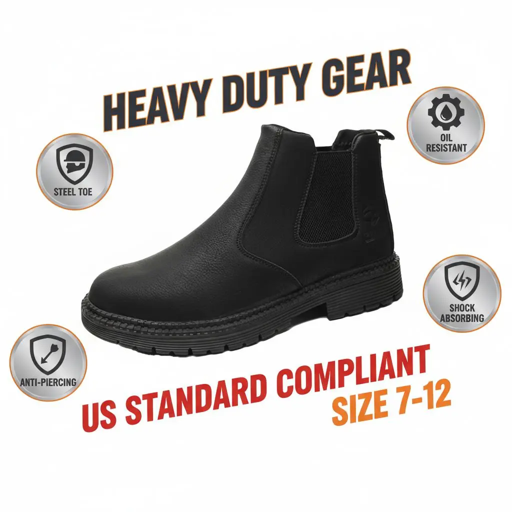 Dependable Splash-proof Smash-proof Puncture-proof Breathable Safety Shoes Unisex Chef Work Shoe Waterproof Anti-slip Durable Outdoor Comfortable for Airport Baggage Handlers Ground Crew Aviation Support Men Women Light Feel