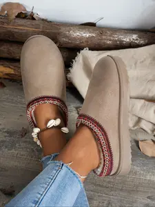 Women's Thick Sole Snow Boots, Warm Comfortable Outdoor Anti-Slip, Thick Flat Winter Slippers, Ideal for Cold Weather, Winter Warm Shoes