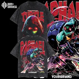 BOD - Raphael  Vintage Unisex Oversize Washed Cotton T-shirt Hoodie, Graphic Tee,Turtle Lover, Turtle Merch Fan, Outfits Men, Boys Merch Top