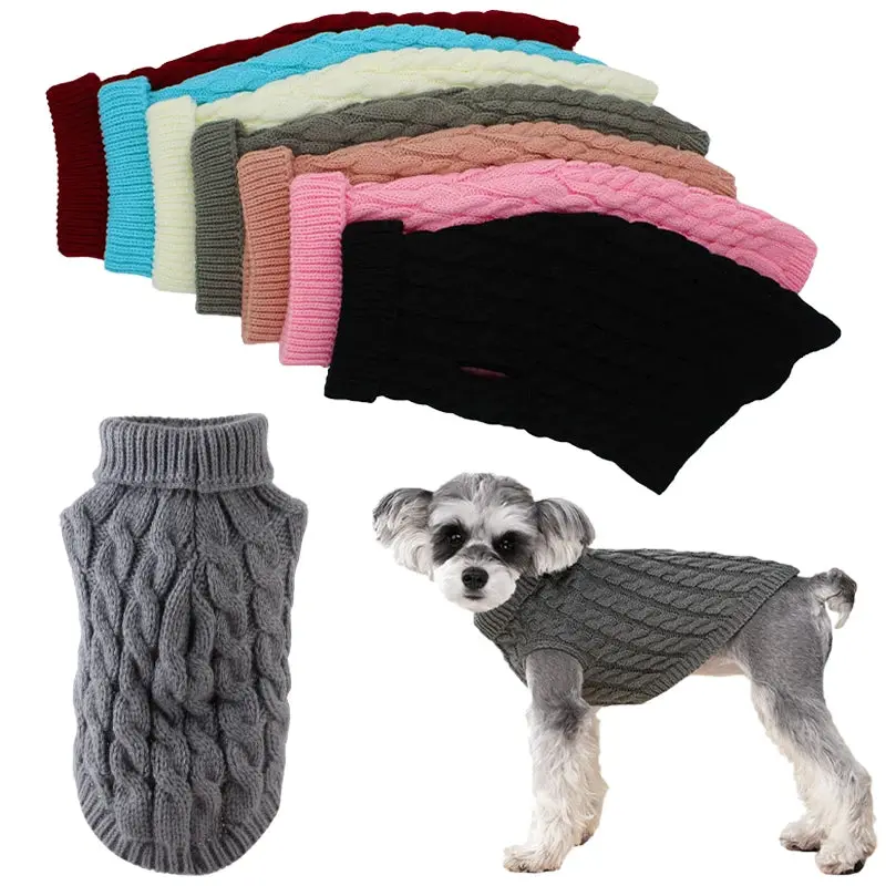 Crozy Knit Dog Sweater-Warm Winter Turtleneck For Small Dogs