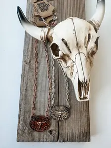Western Rodeo Steer Skull Necklace
