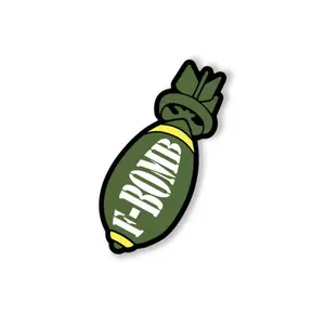 F Bomb Funny Die Cut Sticker – Retro Cartoon Style Vinyl Decal for Car, Water Bottle, Laptop, iPad, Phone & Door Decor