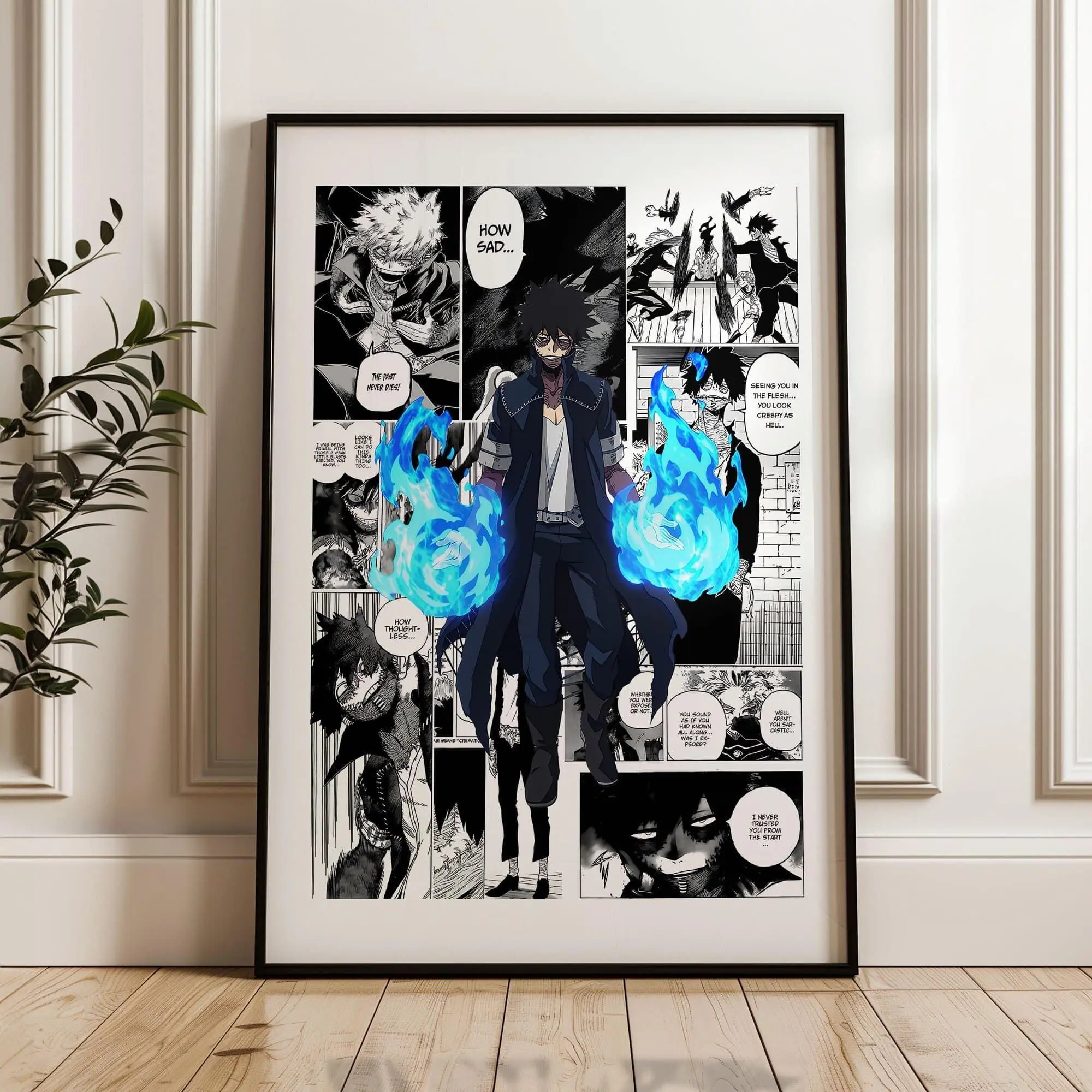 My Hero Academia Dabi Manga Panels Poster: Anime Print, Anime Satin Poster