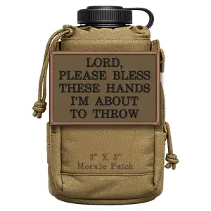 Lord Bless These Hands I'm About To Throw Funny Morale Patch 2” X 3” Hook & Loop Back for Hats Jackets Tactical Vests Plate Carriers EDC Gear & Humor Patch Collectors