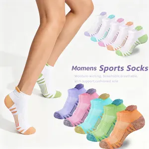 15/20 Pairs Women's Lightweight, Sweat-absorbent, Breathable, Shock-absorbing, Cushioned, Anti-slip Ear-protecting Short Socks Without Falling Off in Candy-colored Color. Suitable for Both Men and Women, Suitable for Daily Life and Outdoor Activities
