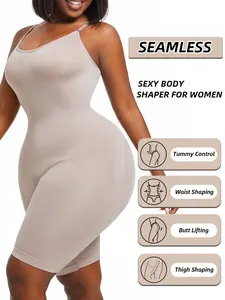 Strapless Shapewear Jumpsuit, Seamless High Elastic Waist Cincher, Postpartum Body Sculpting Tightening Garment, Bodysuit, Underwear, Compression