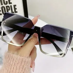 Chic Oversized Square Fashion for Women - Anti-Glare, Clear Design with Tone-Tone Accents