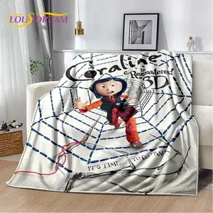 29 Style Coraline Secret Door Cartoon Horror Soft Flannel Blanket for Bed Bedroom Sofa Picnic,Throw Blanket for Outdoors Kids