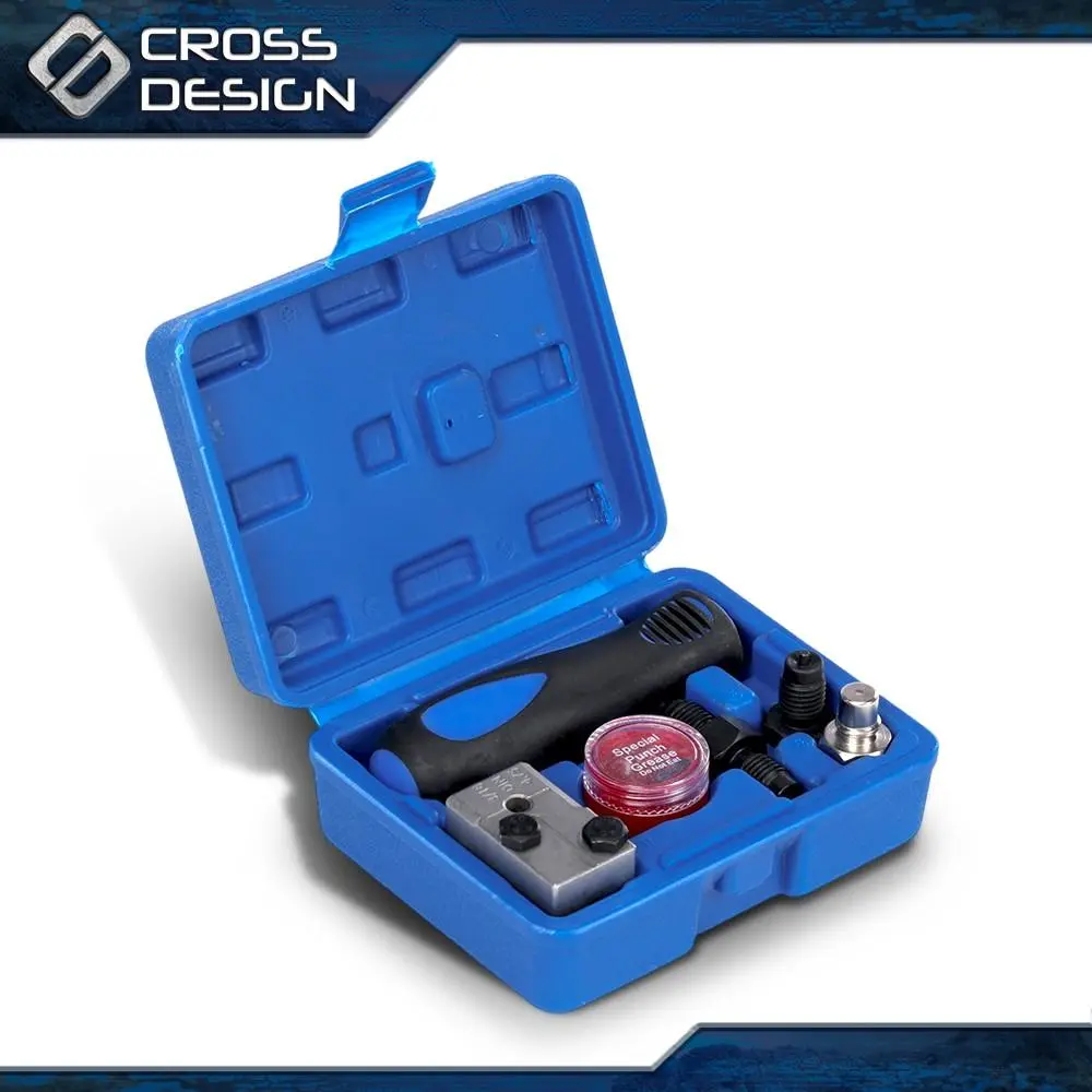 CROSSDESIGN Double Flare Adapter Brake Pipe Flaring Tool Kit 3/16inch Brake Line Flare Tool