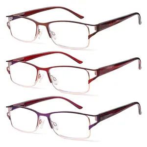 DEAAOK 3 Pack  Reading Glasses Men - Blue Light Blocking Computer Metal Thin Frame Readers For Mens/Women