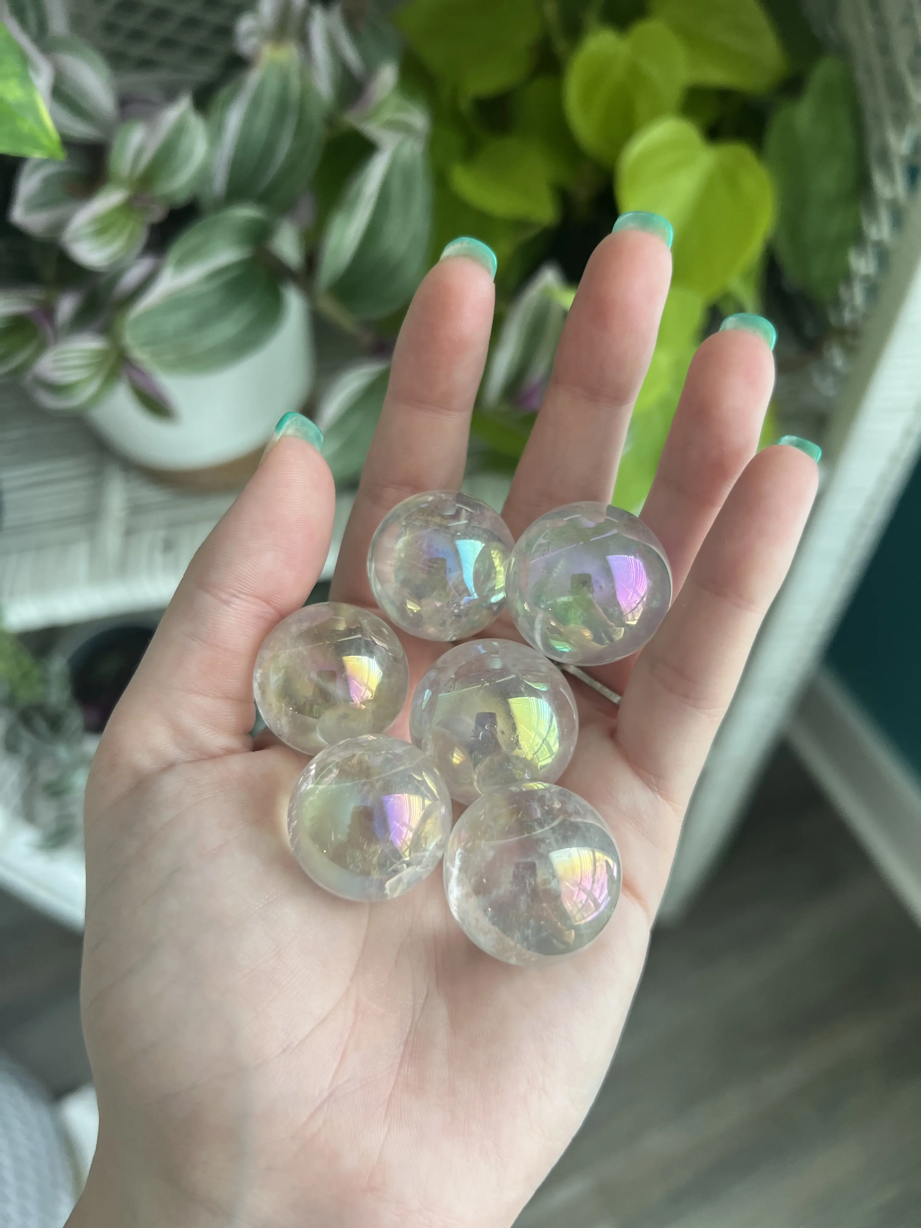 Angel Aura Clear Quartz Spheres