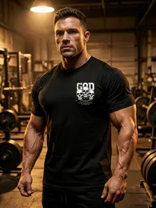 Men's "Stay True" Skull Tee | Three Skulls & Motivational Text | Soft Stretchy Fabric for All-Day Comfort | Versatile for Gym, Casual Wear & Night Out | Edgy Gothic Fitness Essential