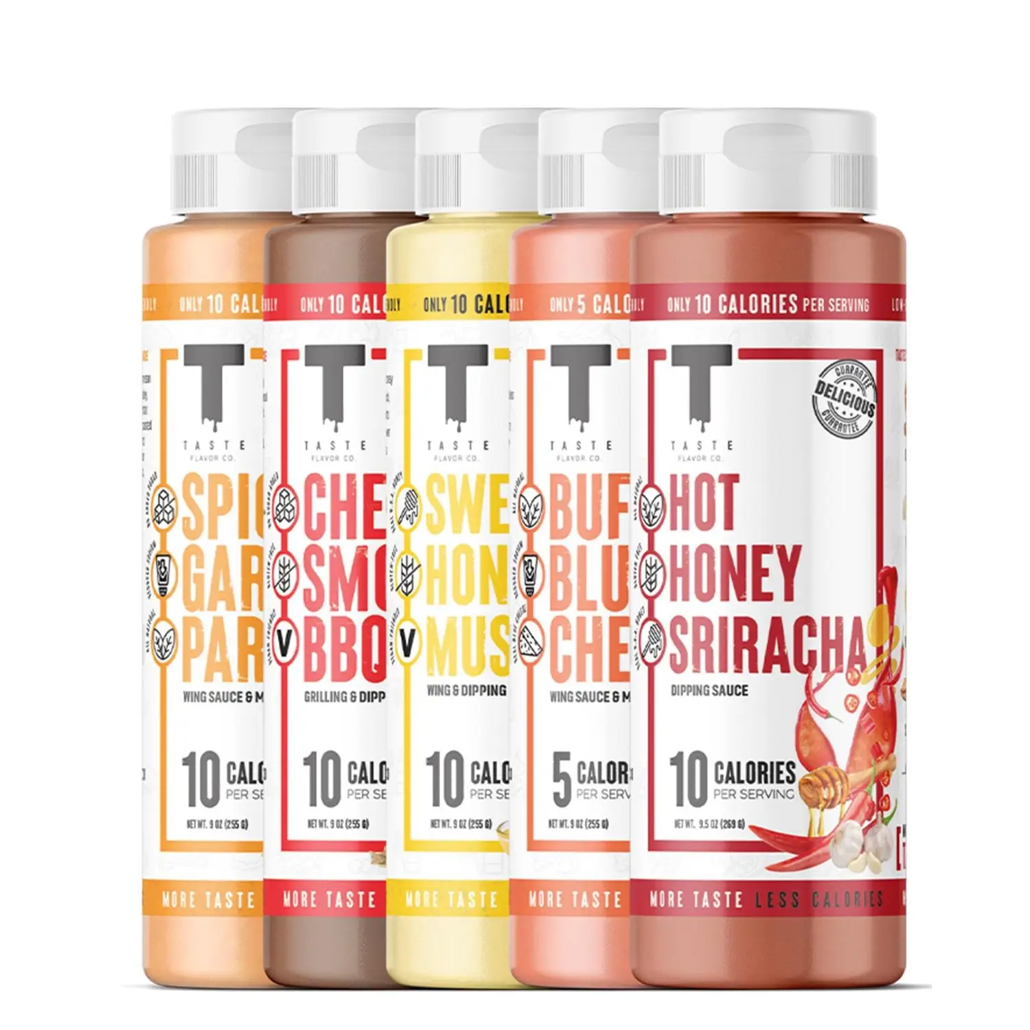 Taste Flavor Co. Taste of Everything Bundle - Variety 5 Pack of Low Calorie Sauces