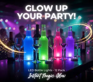 Memorial Day LED Light Up Bottle Coasters & Flashing Cup Lights – LED Bottle Glorifier Sticker Discs for Drinks, Bar Parties, Shots, Cups & Bottles, Color Changing Flash Cup Coasters for Events & Celebrations