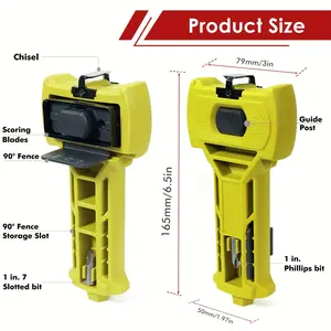 Latch Installation Kit, Door Latch Mortise Tool for Precise Scoring and Chiseling, Accurate Professional Installation, Door Installation Kit Suitable for Square or Round Deadbolts, 1-3/8" or 1-3/4" Thick Doors, Built-in Score and Chisel Tools