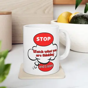 Fun Thoughtful Ceramic Mug - 11oz & 15oz, Perfect for Coffee Lovers