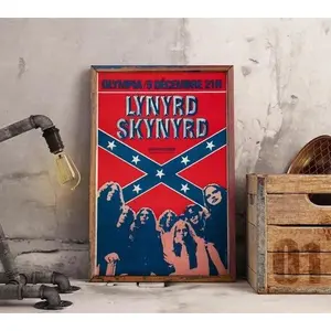 Lynyrd Skynyrd vintage poster no frame, home decor, music wall art, southern rock music