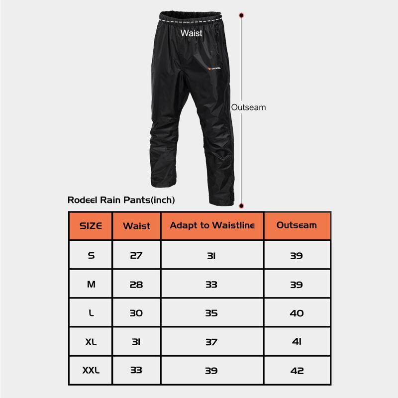 RODEEL 723 Waterproof Pants Men Lightweight Breathable Rainproof Bottoms Durable Rain Trousers Weatherproof Rainwear For Outdoor Hiking Camping Fishing Boating Car Washing Construction Roofing Landscaping Gardening Workwear, Holiday Gift RODEEL 723 Waterproof Pants Men Lightweight Breathable Rainproof Bottoms Durable Rain Trousers Weatherproof Rainwear For Outdoor Hiking Camping Fishing Boating Car Washing Construction Roofing Landscaping Gardening Workwear, Holiday Gift