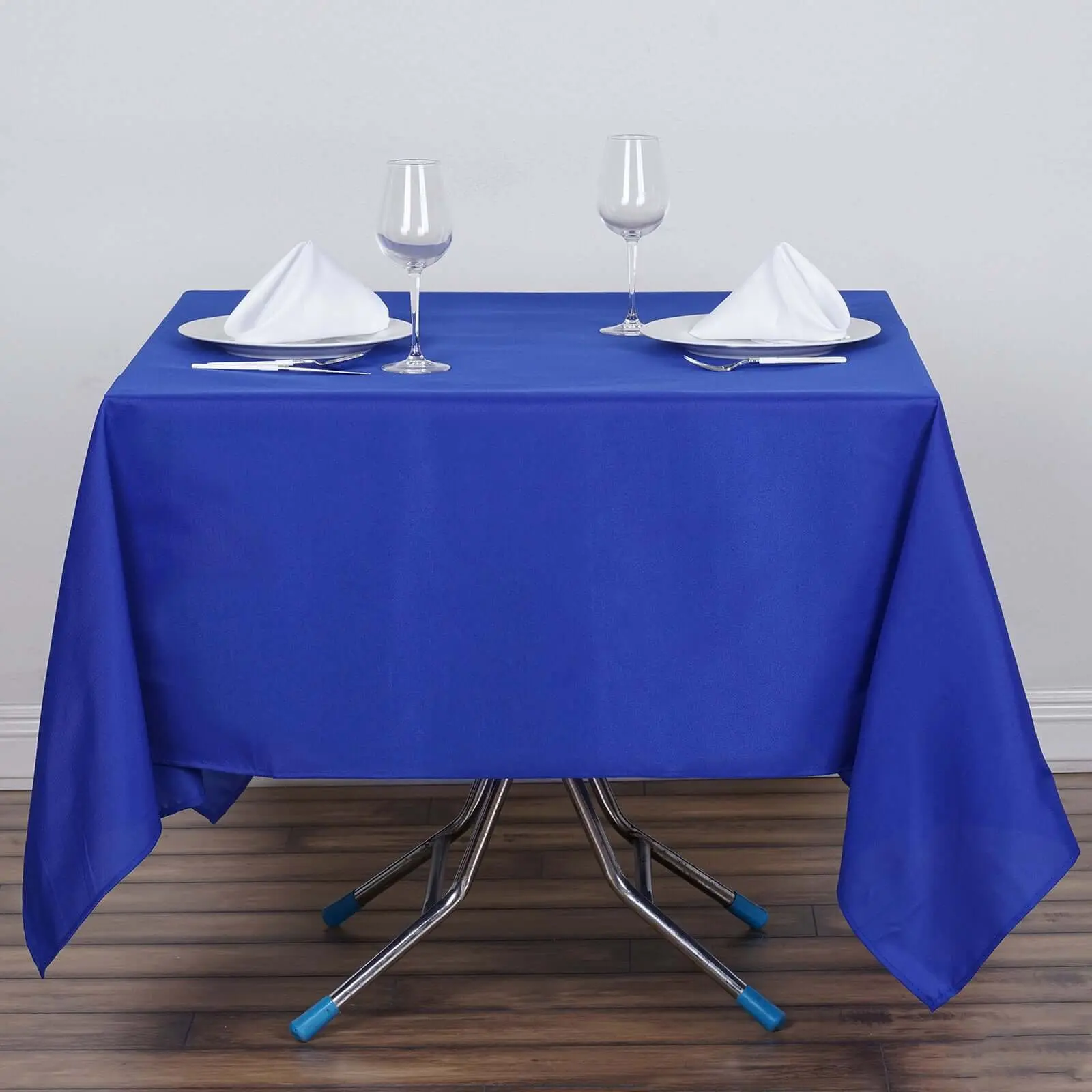 Royal Blue Polyester Square Tablecloth - 70"x70", Wrinkle-Free, Machine Washable Decorative Table Cover for Weddings, Christmas, Birthday, Outdoor Table Settings, Prom, Bridal Shower Displays, Dessert