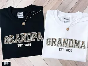 Camo Dada Mama Est. 2026 Comfort Colors T-Shirt, Cool Grandma Grandpa Tee Gift, Family Group Tshirt, Grandparents Hunting Season Shirt, Matching Couple Tee, Couple Shirt