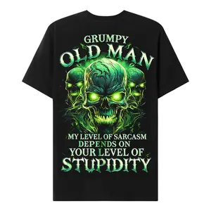 Chaosmoda Generation X Grumpy Old Man My Level Of Sarcasm Depends On Your Leve Custom Year Skull T-shirt
