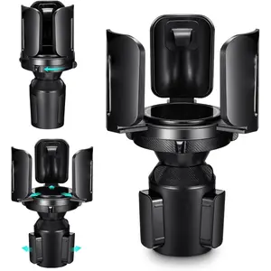 Cup Holder Expander Adapter (Adjustable) All Purpose Cup Holder Expander For Car With Rubber Fits Less Than 5.51" Large Bottles, Mugs, Foods, Drinks