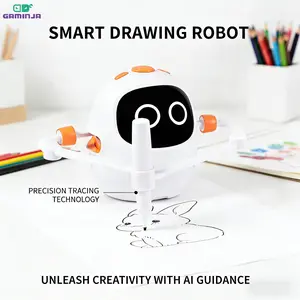 Interactive Drawing Robot for Kids Aged 3 and Up, Creative Expression, Includes 220 Learning Cards and 12 Markers, Perfect Birthday Gift for Children