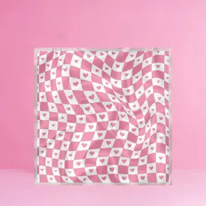 Silk bandana scarf with delicate pastel print