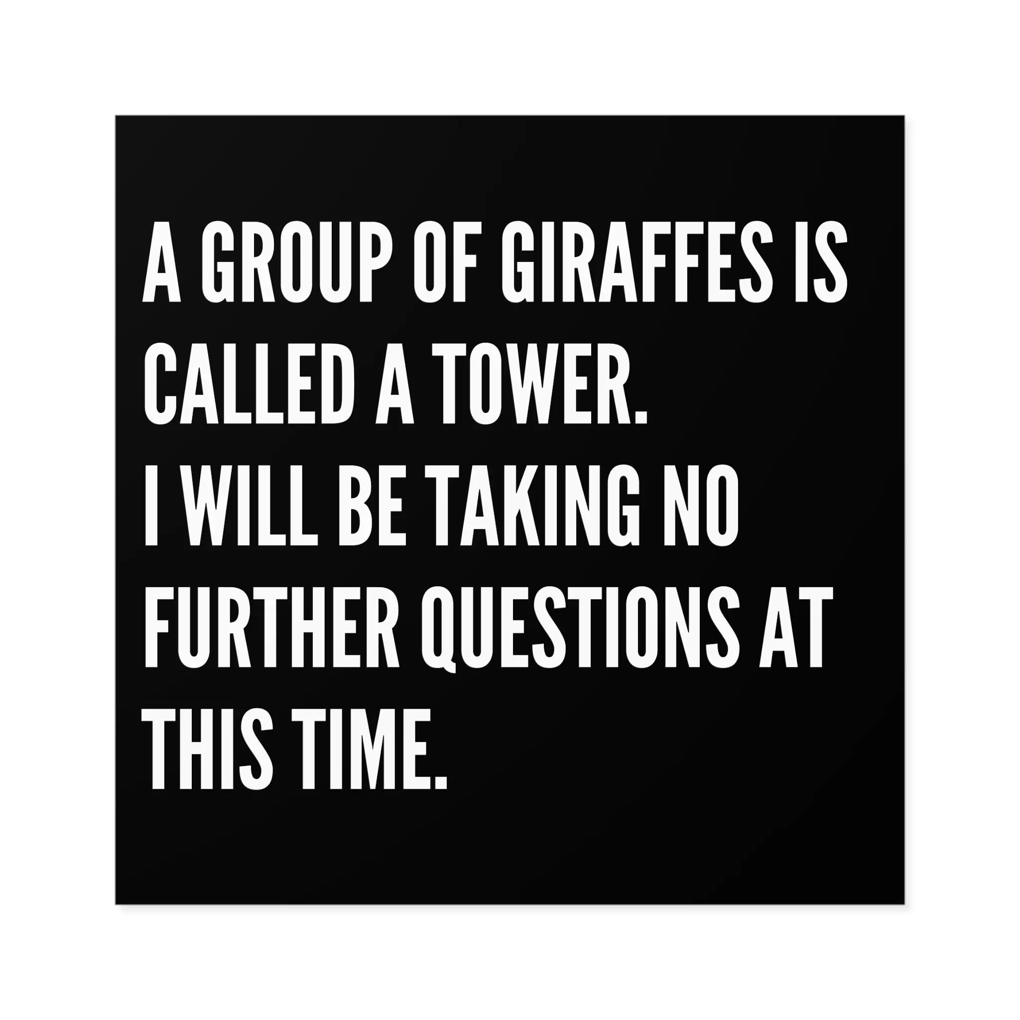 A Group of Giraffes is Called a Tower Travel Luggage Sticker