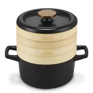Alva Nori Enameled Cast Iron Dutch Oven - 8" 67.2 Oz Classic Traditional Kitchen Cookware, Non-Toxic Versatile Pan, Induction-Safe Cocotte Steamer with Lid, Suitable for All Heat Sources