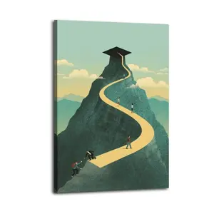 Road To Graduation for Classroom Educational Gift For Friend Poster Bed Room Living Room Decor Modern Aesthetic Modern Aesthetic Office Gym Art Posters For Dorm Wall Decor