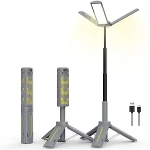 40" Telescopic Camping Lights with Stand, 8000mAh Rechargeable LED Work Light & Camp Lantern, 1000LM Portable Tripod Lamp, 20H Runtime for Power Outages, Survival Gear and Camping Essentials