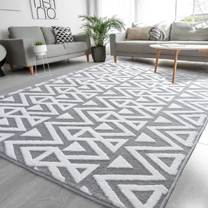 【Deals for You Days】TWINNIS Plush Geometric Textured Area Rug Lantern Geometric Rug Shaggy Memory Foam Rug  Washable Non-Slip Cozy Modern Floor Decor