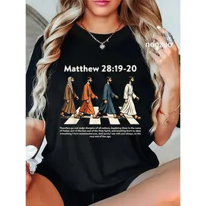 100% Cotton Unisex Matthew 28:19-20 Make Disciples Christian Jesus Funny Men T-Shirt Christ Christian Tops Casual Top
