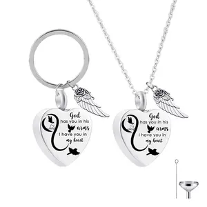 1pc Free Soaring Bird Heart Shaped Urn Necklace, Memorial Cremation Beads, Urn Necklace, Urn Memorial Pendant for Pets, Cat Urn Necklace, Dog Urn Necklace