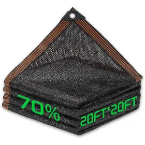 70% Shade Cloth, 20FTx20FT HDPE Mesh Tarp with Reinforced Grommets, Outdoor Sun Shade Net for Greenhouse, Plants, Garden, Pergola, Patio, Chicken Coop (20FT*20FT)