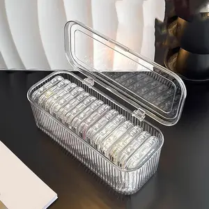 1 Pack Acrylic Bracelet Jewelry Storage Box with 12 Portable Anti Tarnish Organizers for Earrings/ring/necklace (Clear)