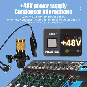 New Gh4 Portable Usb Dj Mixer Console 4 7 Channel Audio Computer sound card