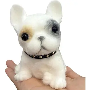 Big taba Squishy Dog, Handmade Squishy Dog Toy for Adult/Kids, Stress Relief, Cute & Soft Bulldog Design, Perfect Squeeze Toys Gift for Relaxation and Fun (White, Bulldog)