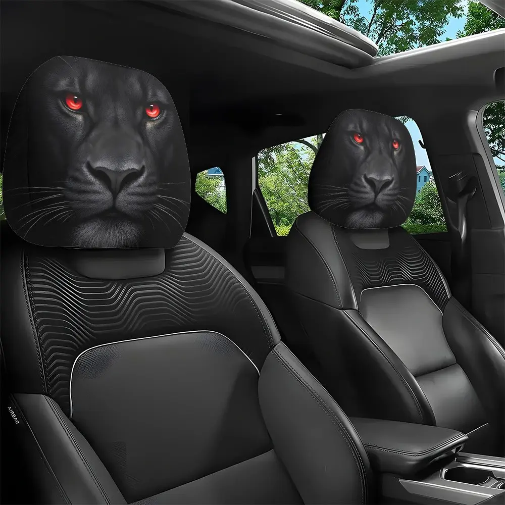 2pcs Lion Eye Car Headrest Covers, Universal Car Seat Protectors, Dust-Proof, No Padding, Ideal for Long Drives, Father's Day Gift, Car Seat Accessories, Automotive Seat Covers