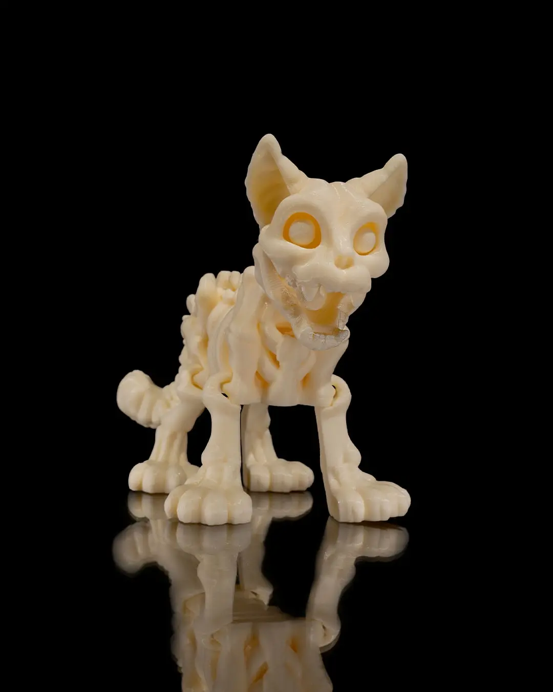 3DFabLabHTX presents - 3D printed Skeletal Cat! great for Halloween! Articulated decor! Ornaments Figurine Room Spooky Decoration