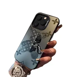Fashion Robot Bear Tough Phone Cases For iPhone 17 16 15 14 13 12 11 Pro Max Plus ios case Covers Colorful Protection TPU Material Full Coverage Shockproof Animal Design