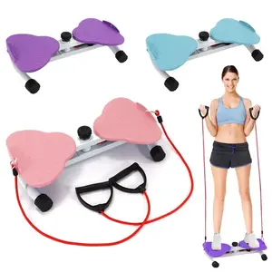 JointlyCreating Ab Waist Twister Board with Loop Resistance Bands Noiseless Balance Board for Home Gym Exercise Adjustable Workout Equipment Indoor Fitness Machine