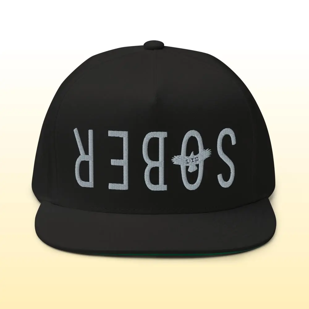 Rebos Sober Recovery Flat Bill Cap - Doing It Sober - AA 12 Step Gift Mens or Womens Hat Accessories Baseball Cap Hat